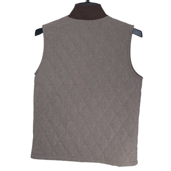 Janie and Jack Youth Boys Size 10 12 Brown Quilted Herringbone Button Front Vest - Picture 2 of 4